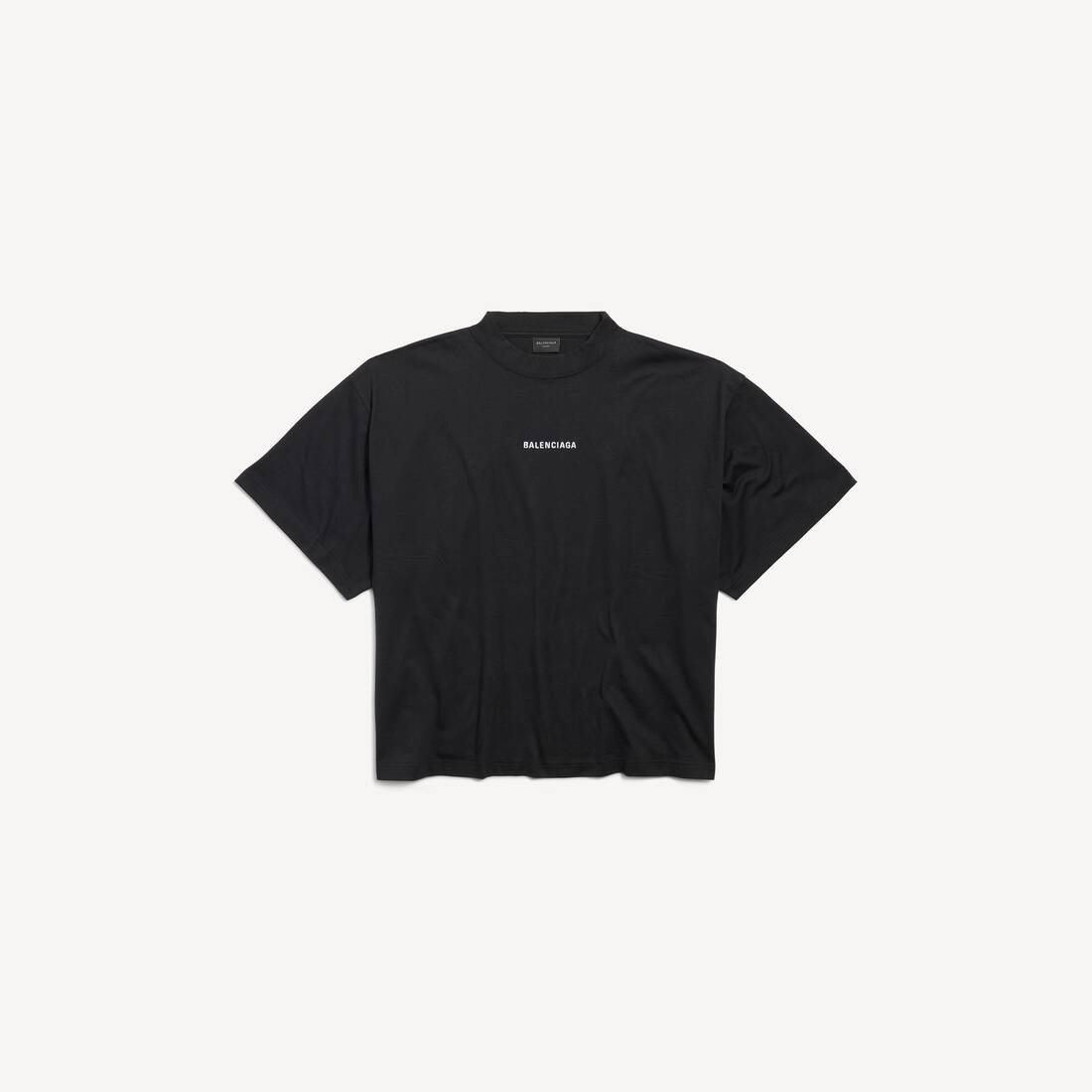 Women's Balenciaga Back Cropped T-shirt in Black/white