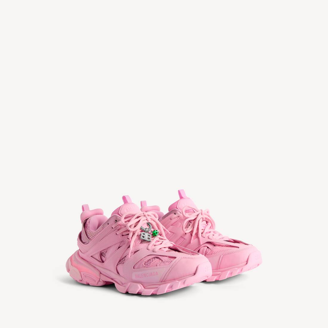 Women's Track Sneaker With Charms in Pink