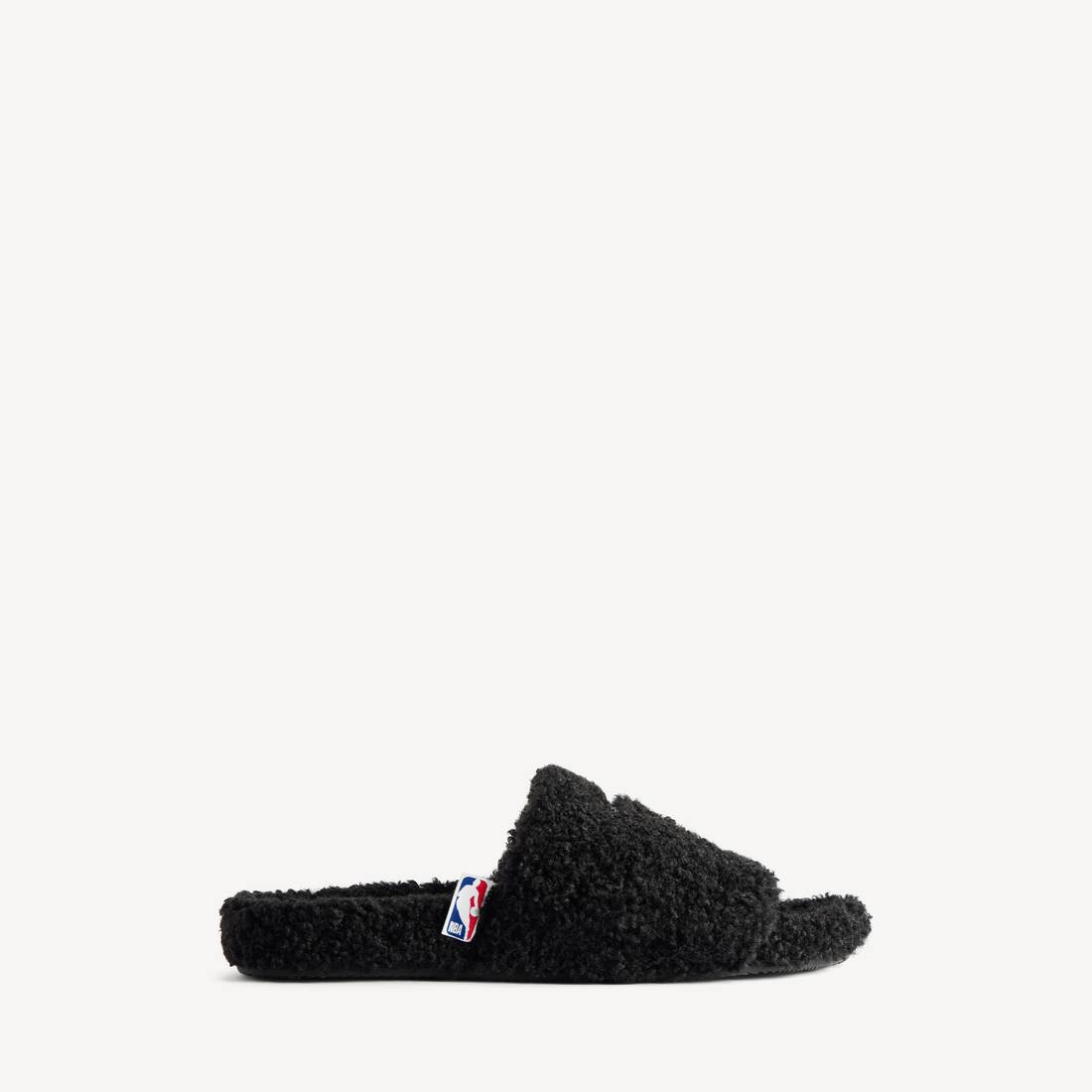 Men's Balenciaga | Nba Collaboration Furry Open Mule in Black/white