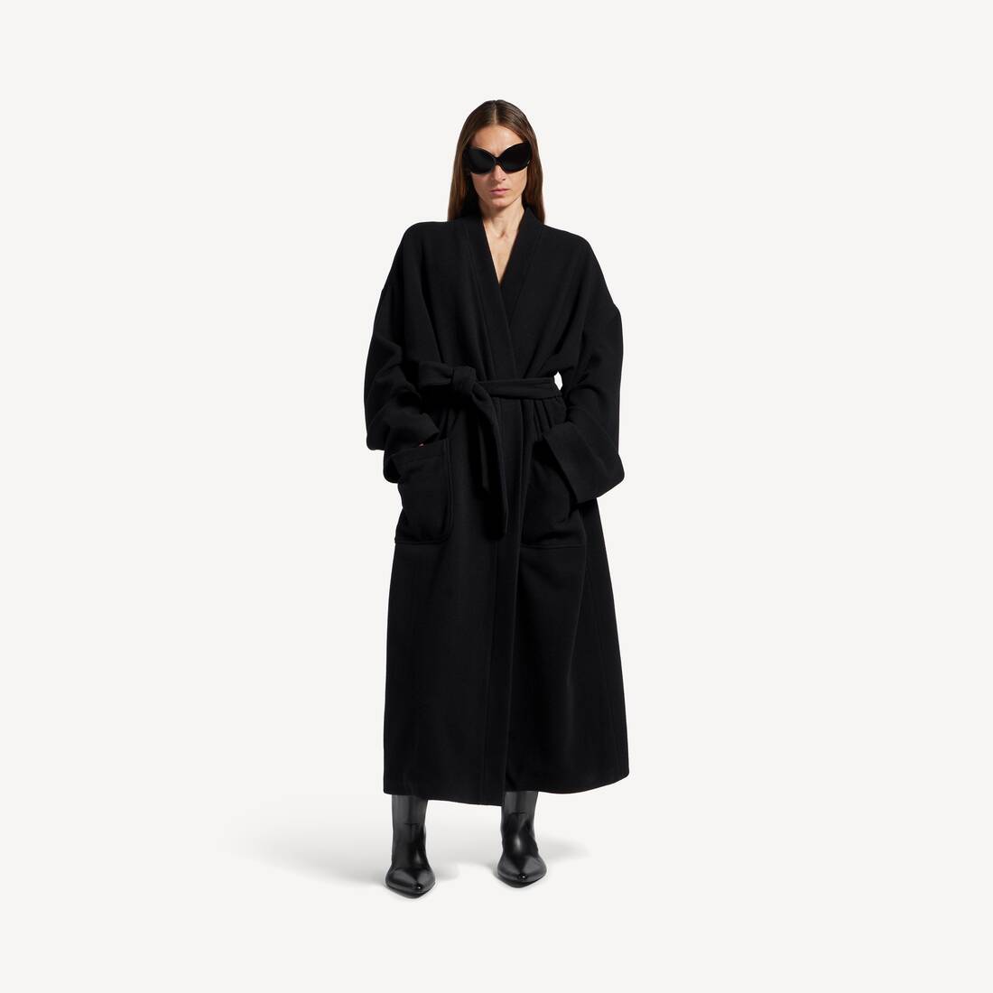 Women's Bathrobe Coat in Black