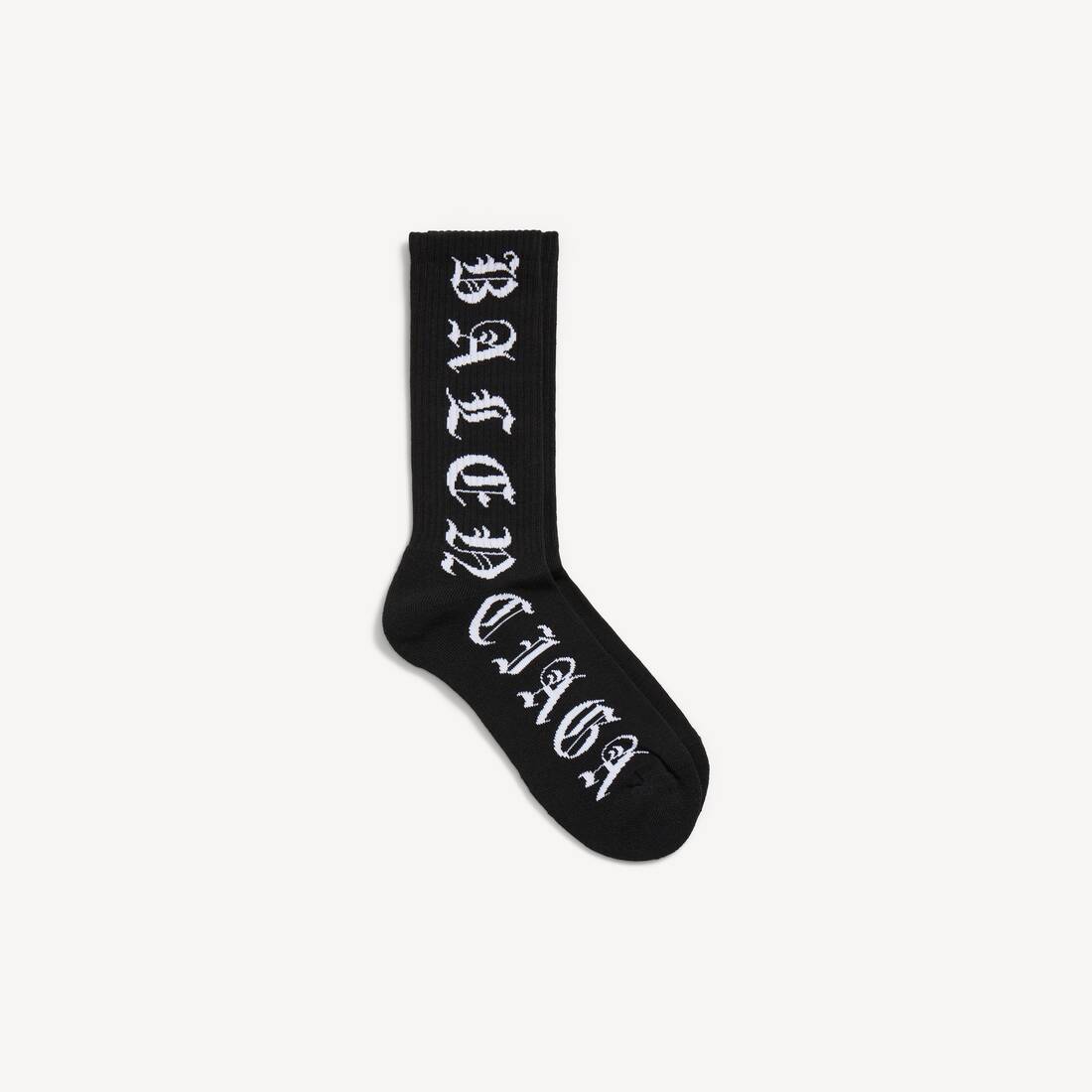 Men's All-around Blackletter Socks in Black/white