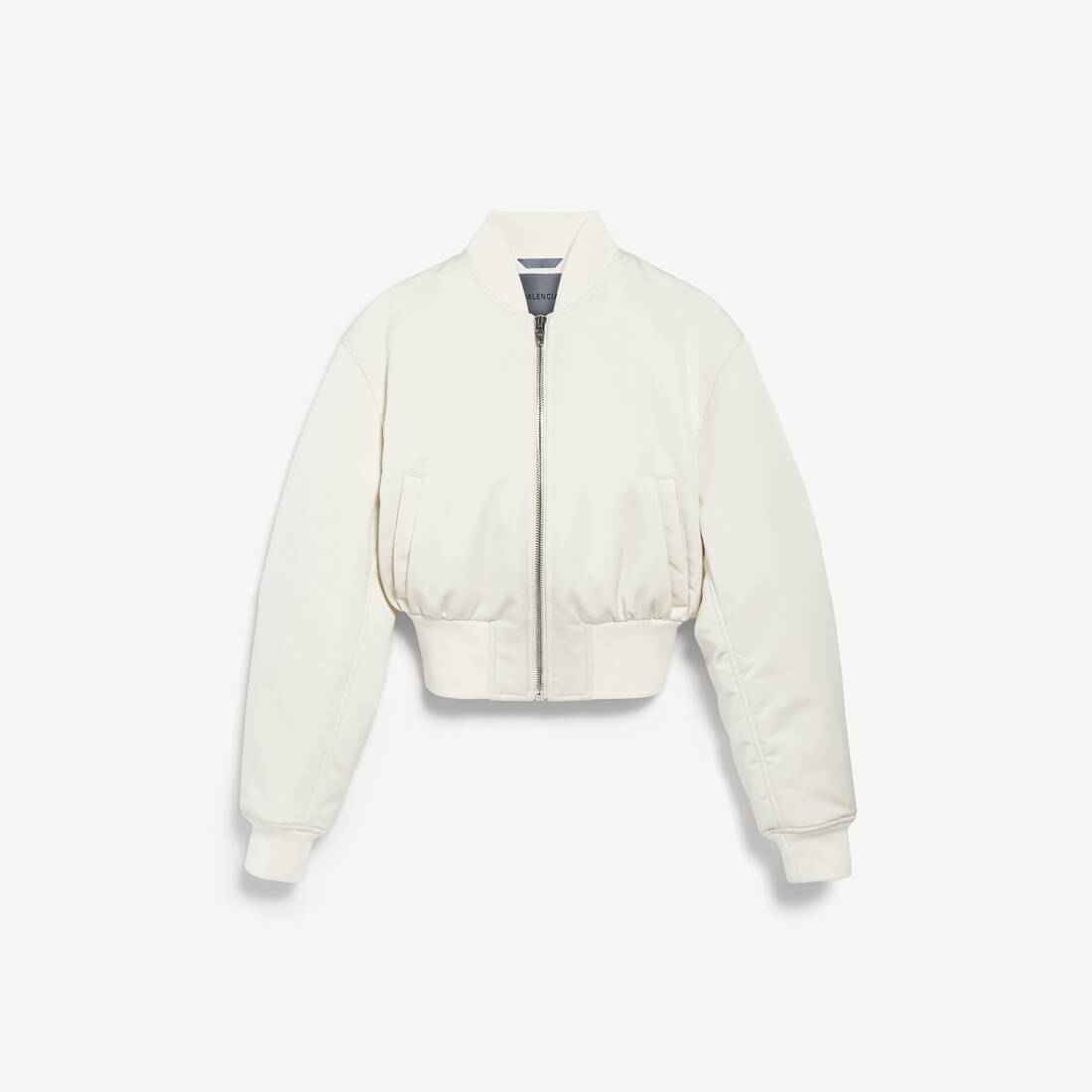 Women's Cropped Bomber Jacket in Ivory