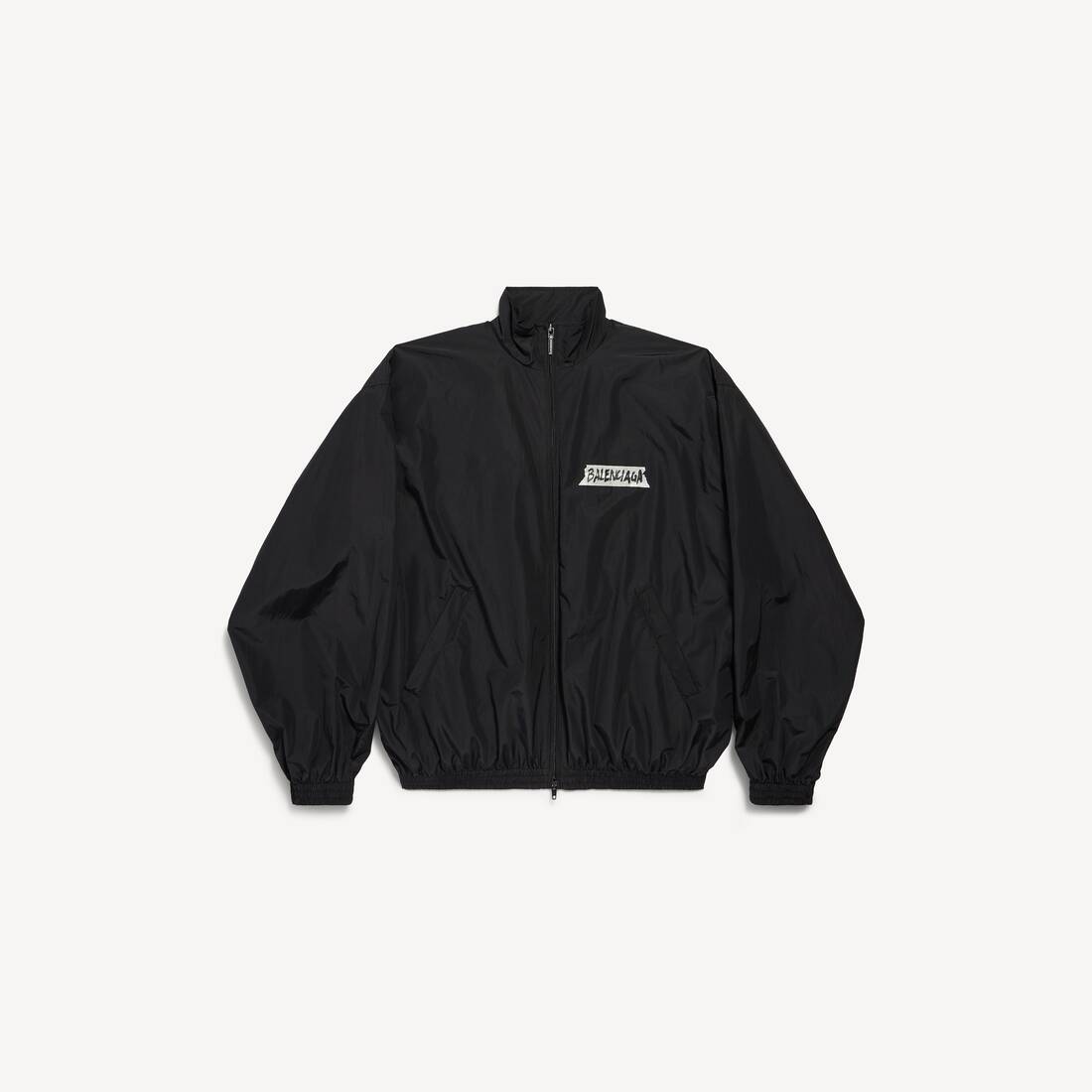 Men's Masking Tape Tracksuit Jacket Medium Fit in Black