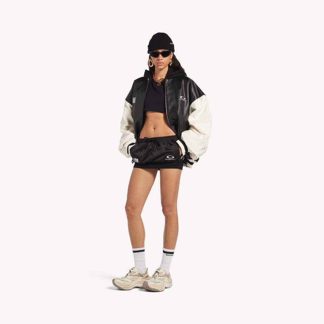 Women's Balenciaga | Nba Collaboration Mini Ruffle Skirt in Black