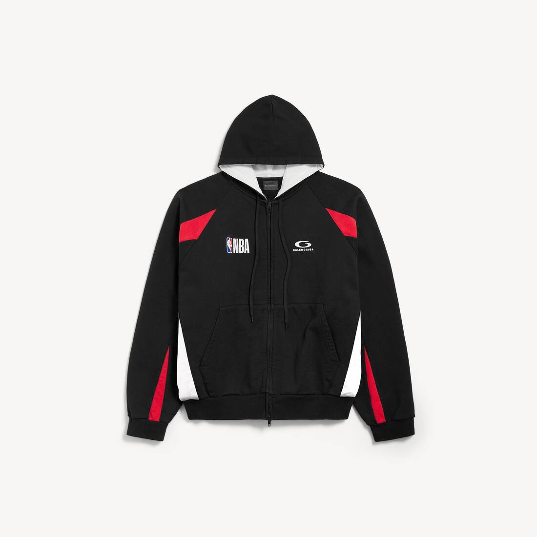 Men's Balenciaga | Nba Collaboration Oversized Zip-up Hoodie in Black/multicolor