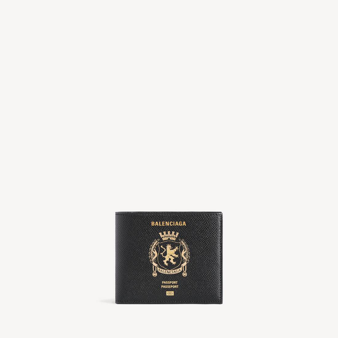 Men's Passport Square Folded Wallet in Black