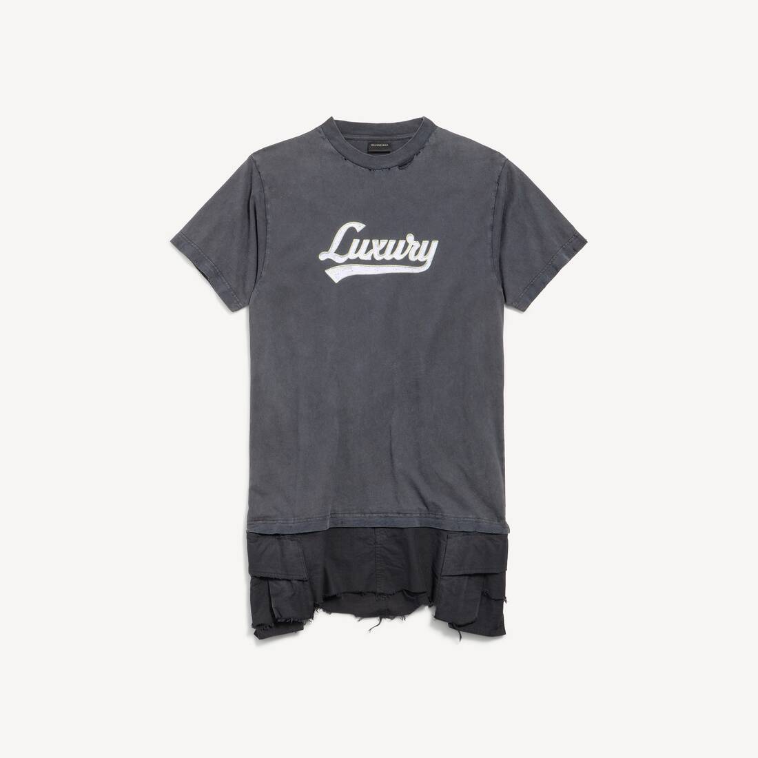 Women's Luxury Script Hybrid T-shirt Cargo Dress in Black