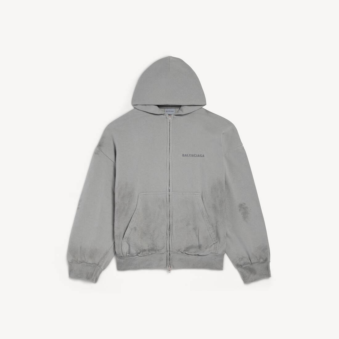 Men's Balenciaga Back Zip-up Hoodie Regular Fit in Balenciaga Grey