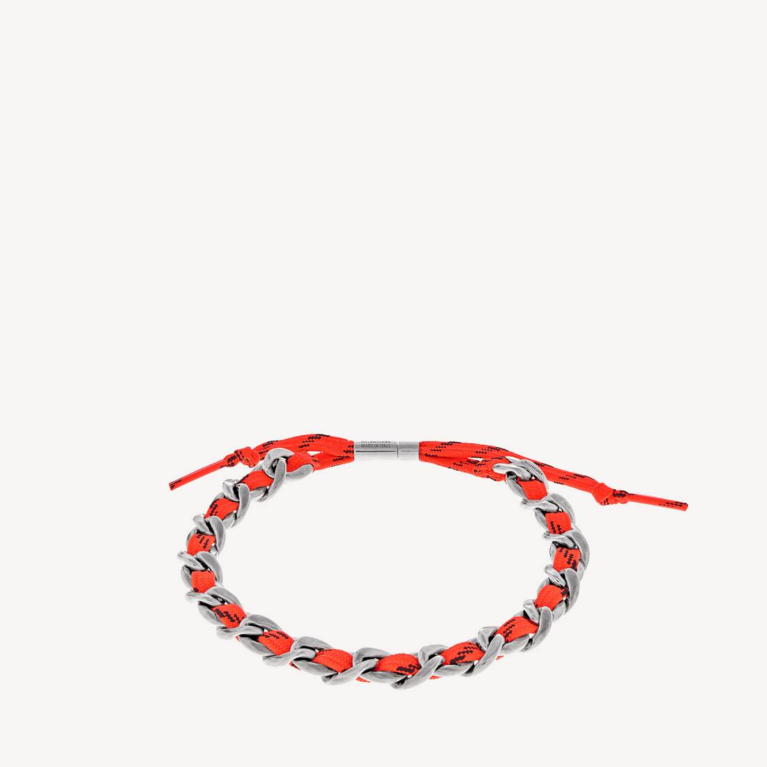 Malibu Gourmette Choker in Antique Silver/neon Orange