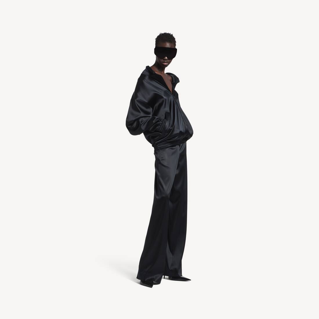 Women's Off-shoulder Tracksuit Jacket in Black