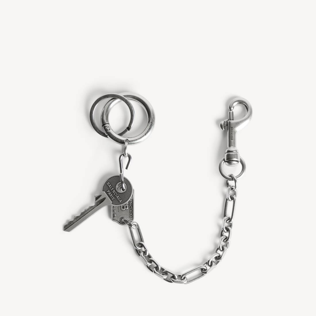 Men's Neverlost Keychain in Antique Silver