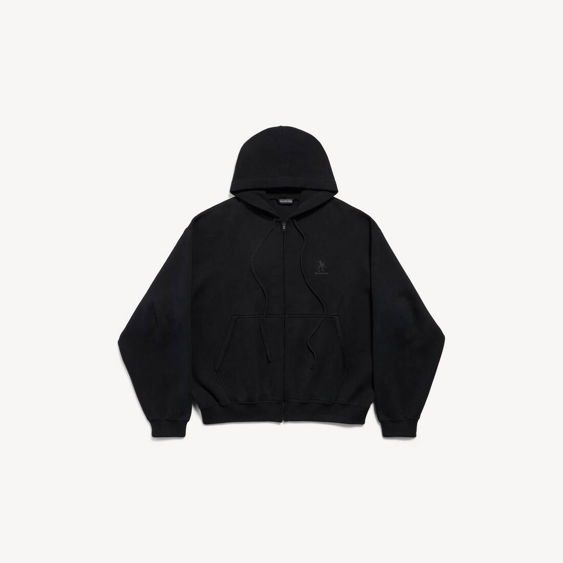 Men's Lion Zip-up Hoodie in Black