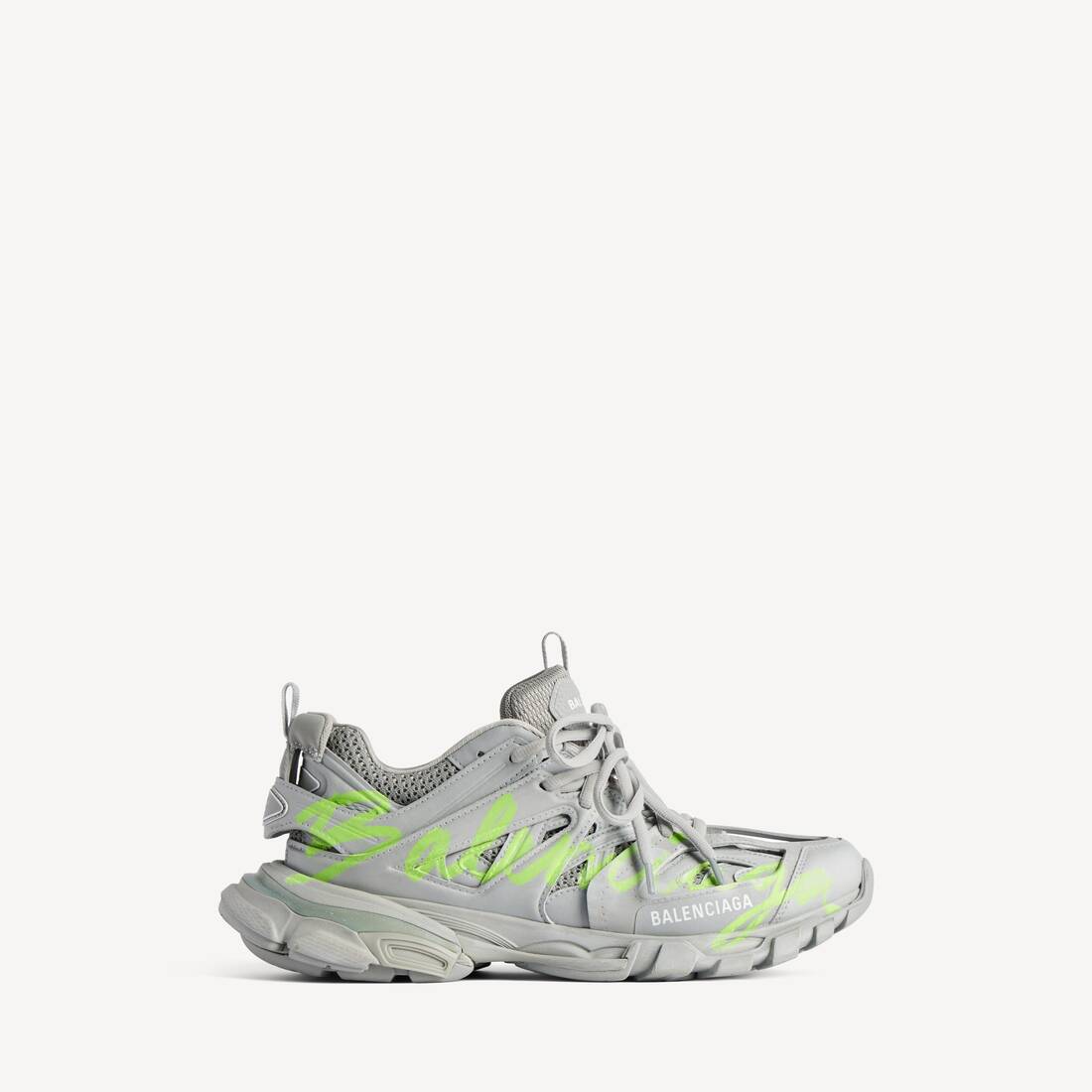 Men's Track Signature Sneaker in Grey/neon Yellow