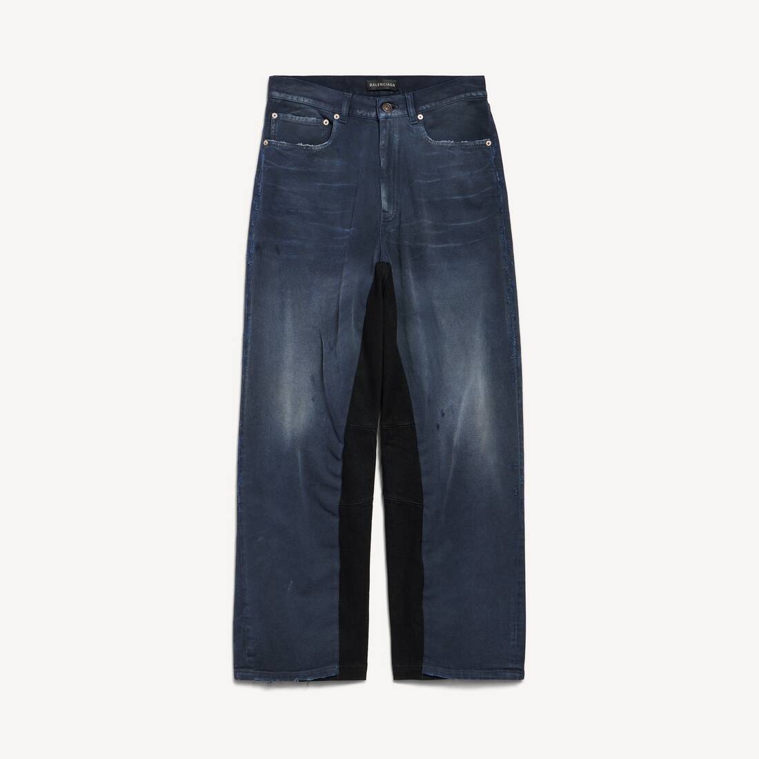 Men’s Patched Baggy Pants in Navy/dirty Dark Blue Men's Patched Baggy Pants in Navy/dirty Dark Blue