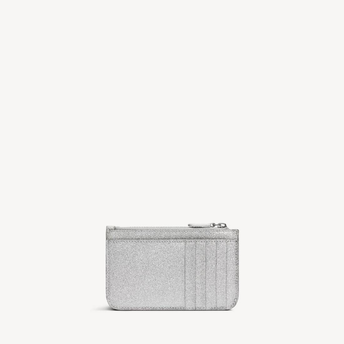 Women's Cash Long Coin And Card Holder Large Sparkling Fabric in Silver