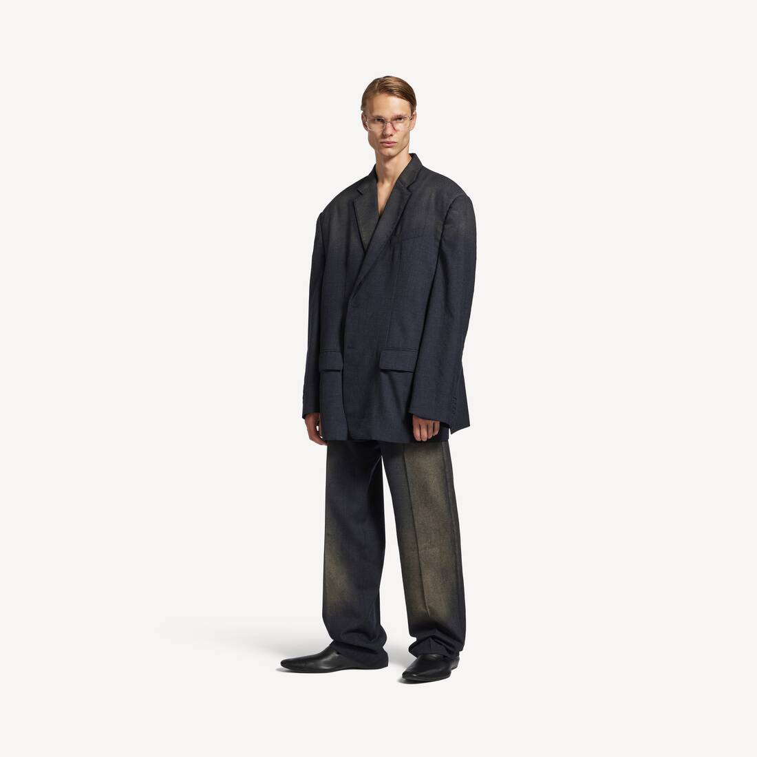 Men's Faded Tailored Jacket Large Fit in Anthracite