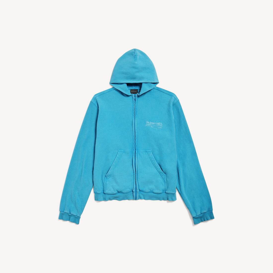 Women's Washed Crayon Political Zip-up Hoodie Regular Fit in Azure