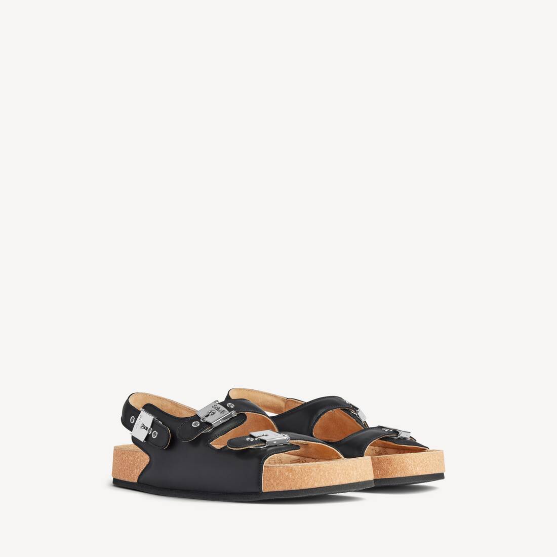 Men's Balenciaga I Scholl Flat Sandal in Black