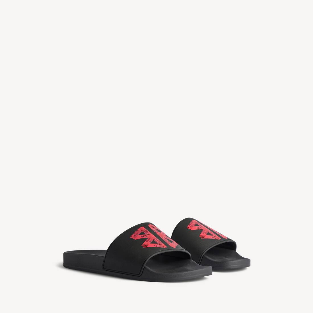 Men's Pool Slide Sandal in Black/red