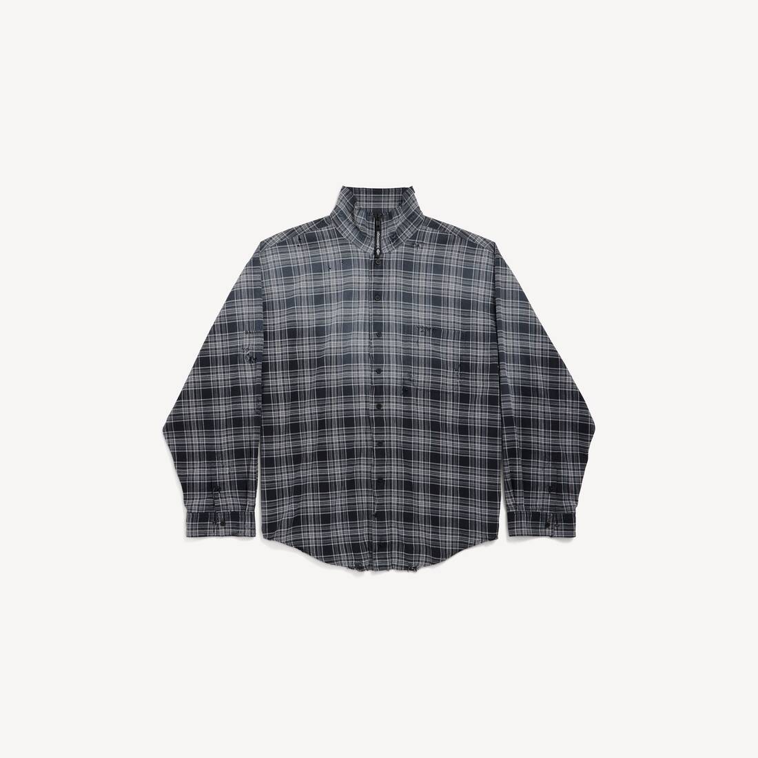 Men's Zip-up Shirt in Grey