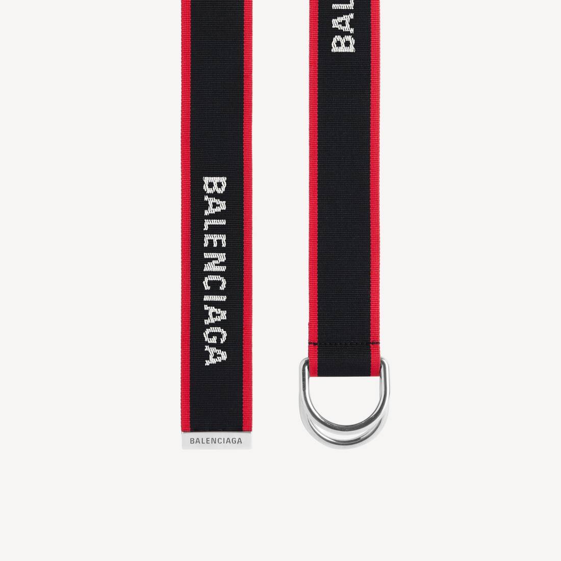 Men's D Ring Belt in Black/red
