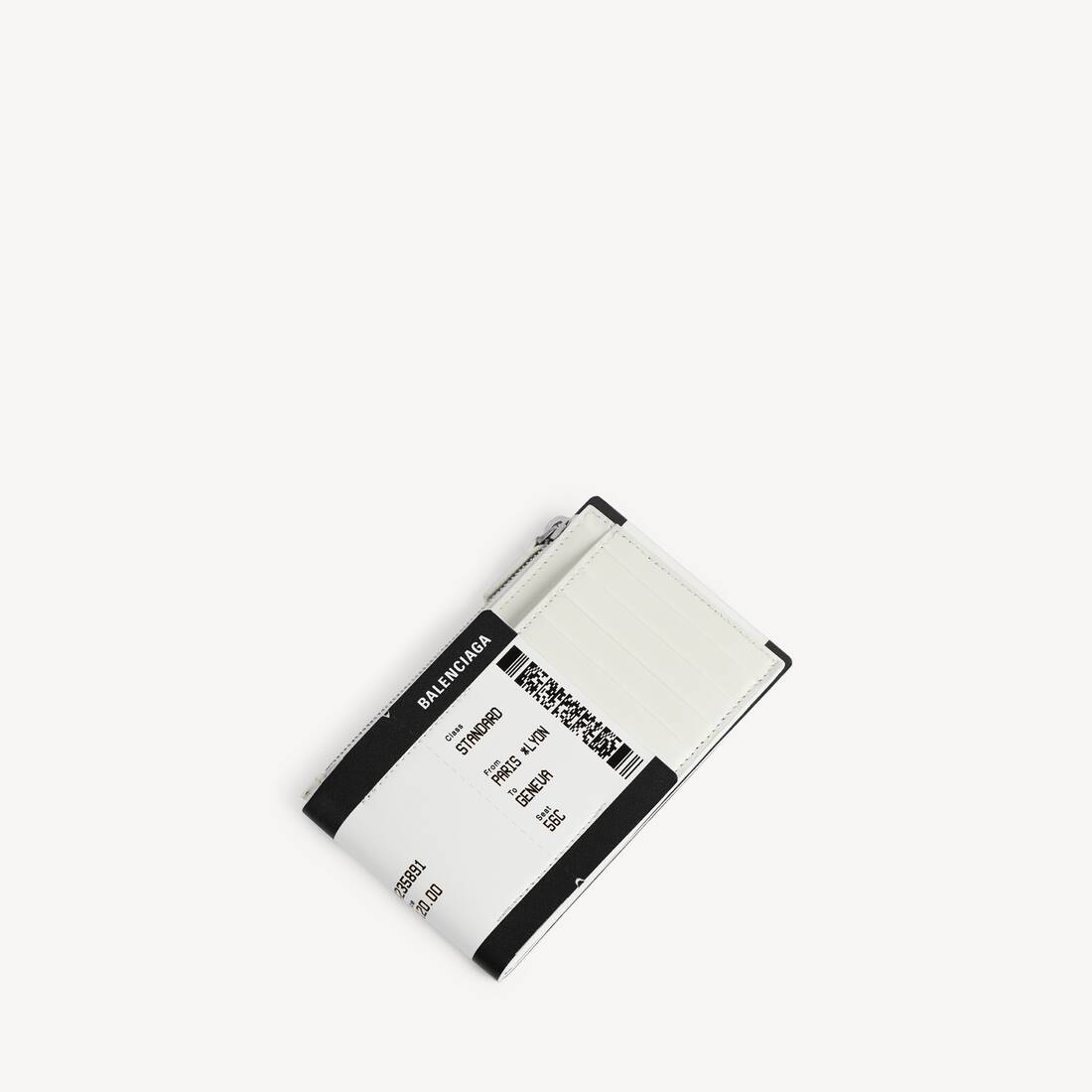 Men's Passport Boarding Pass Long Coin And Card Holder in Black/white
