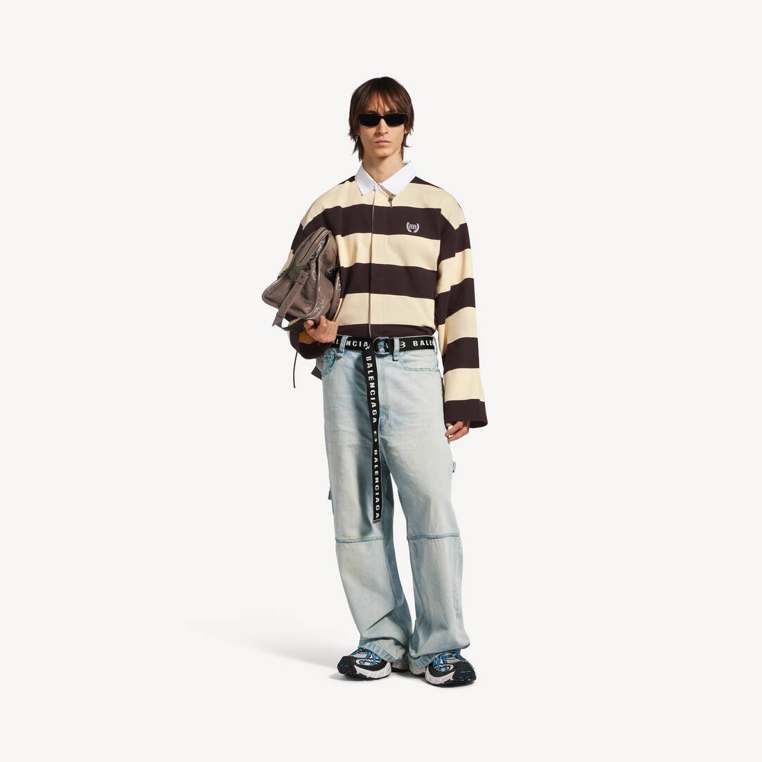 Men's Polo Shirt in Dark Brown/beige