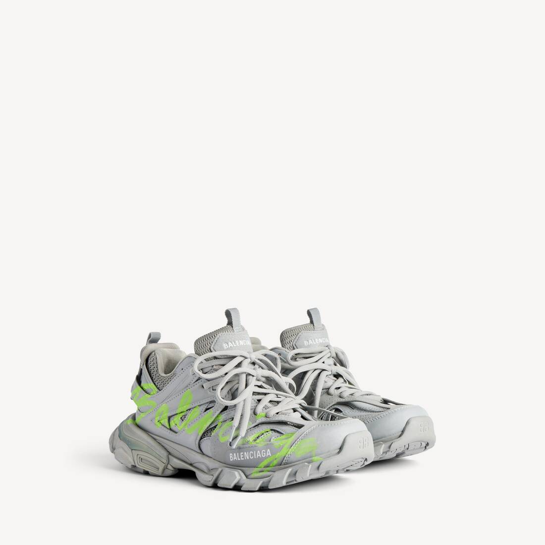 Men's Track Signature Sneaker in Grey/neon Yellow