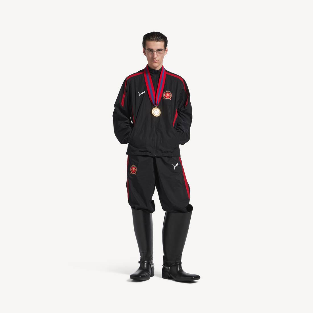 Balenciaga I Puma Tracksuit Jacket in Black/red