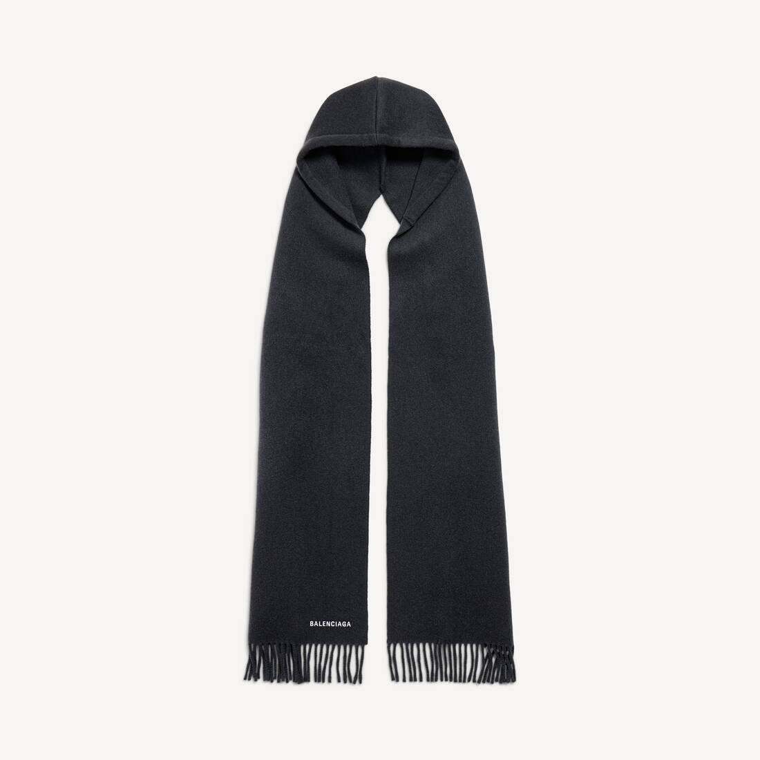 Men's Hooded Scarf in Faded Black