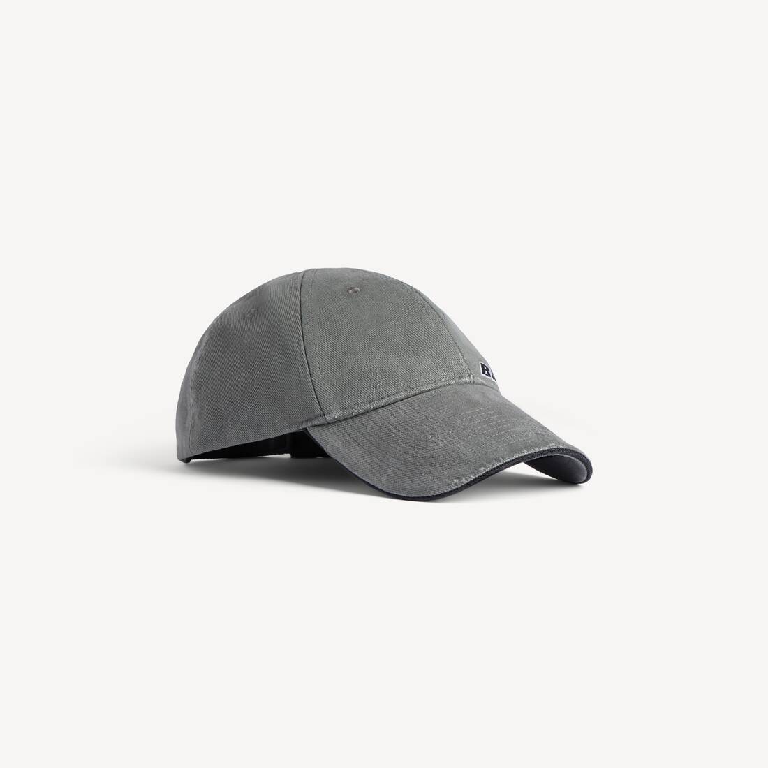 Men's Tilted Typo Cap in Dark Heather Grey