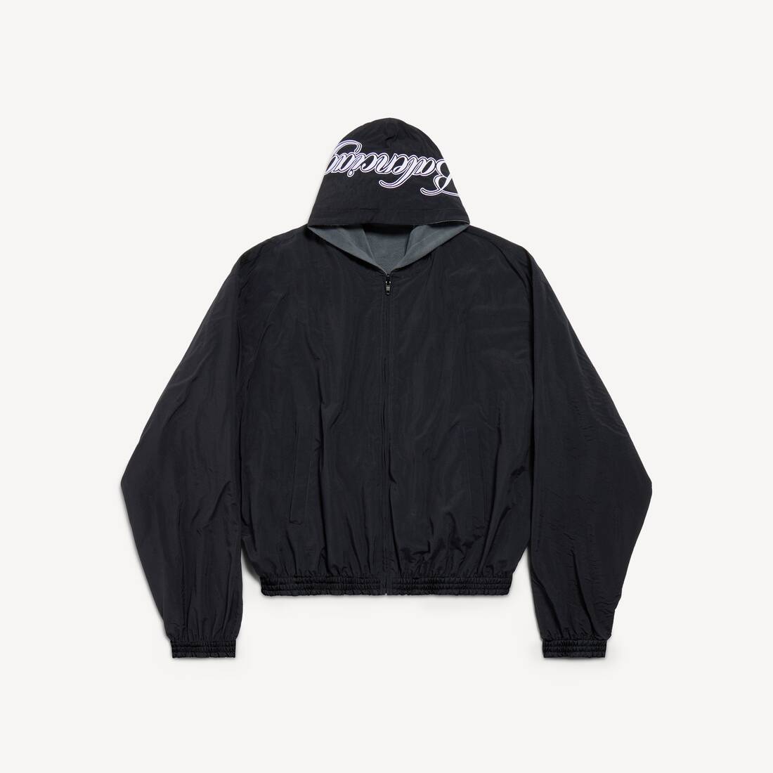 Men's Cursive Reversible Tracksuit Jacket in Black/grey