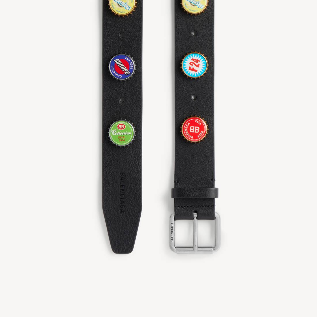Men's Bottle Caps Belt in Black