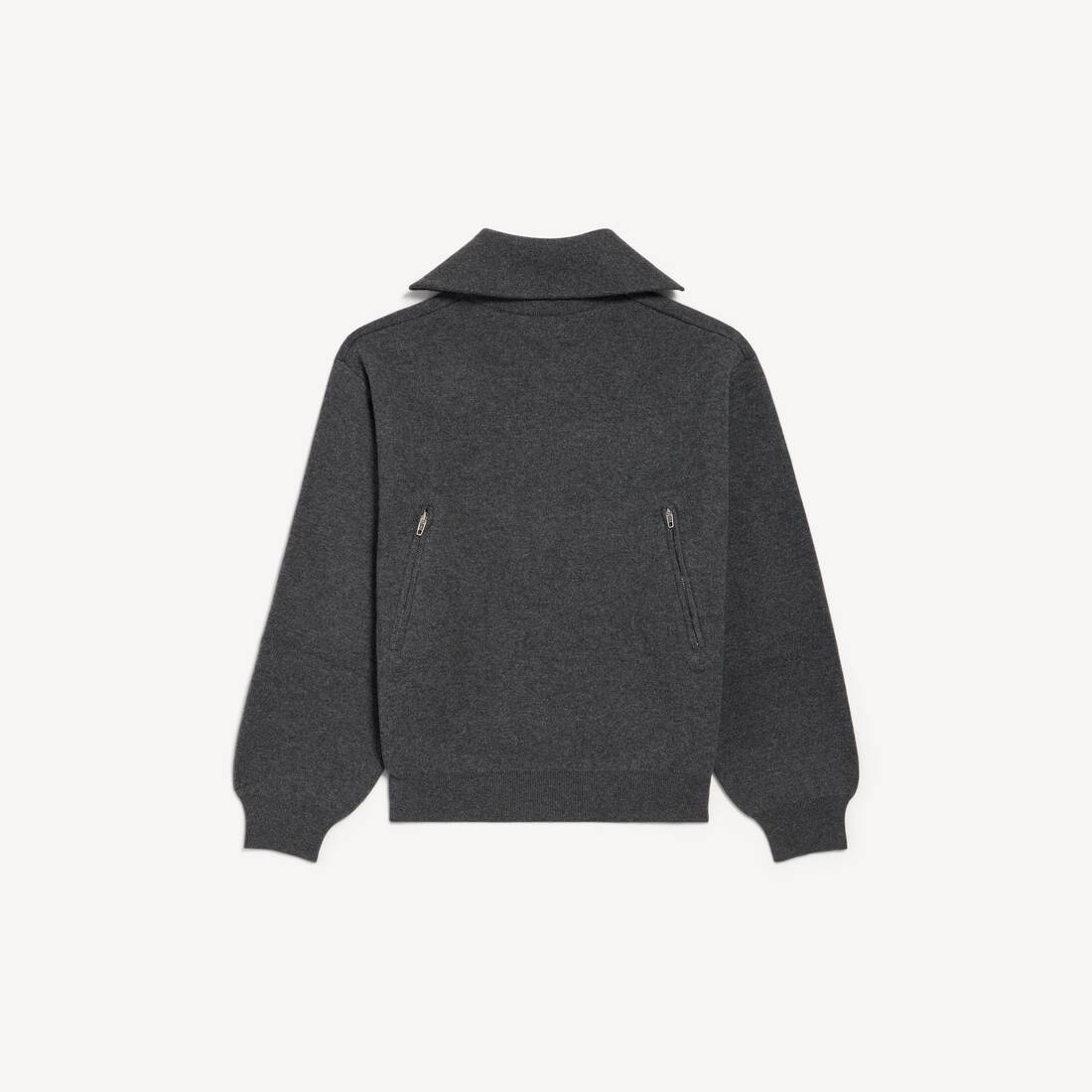 Women's Back-to-front High Neck Sweater in Dark Heather Grey