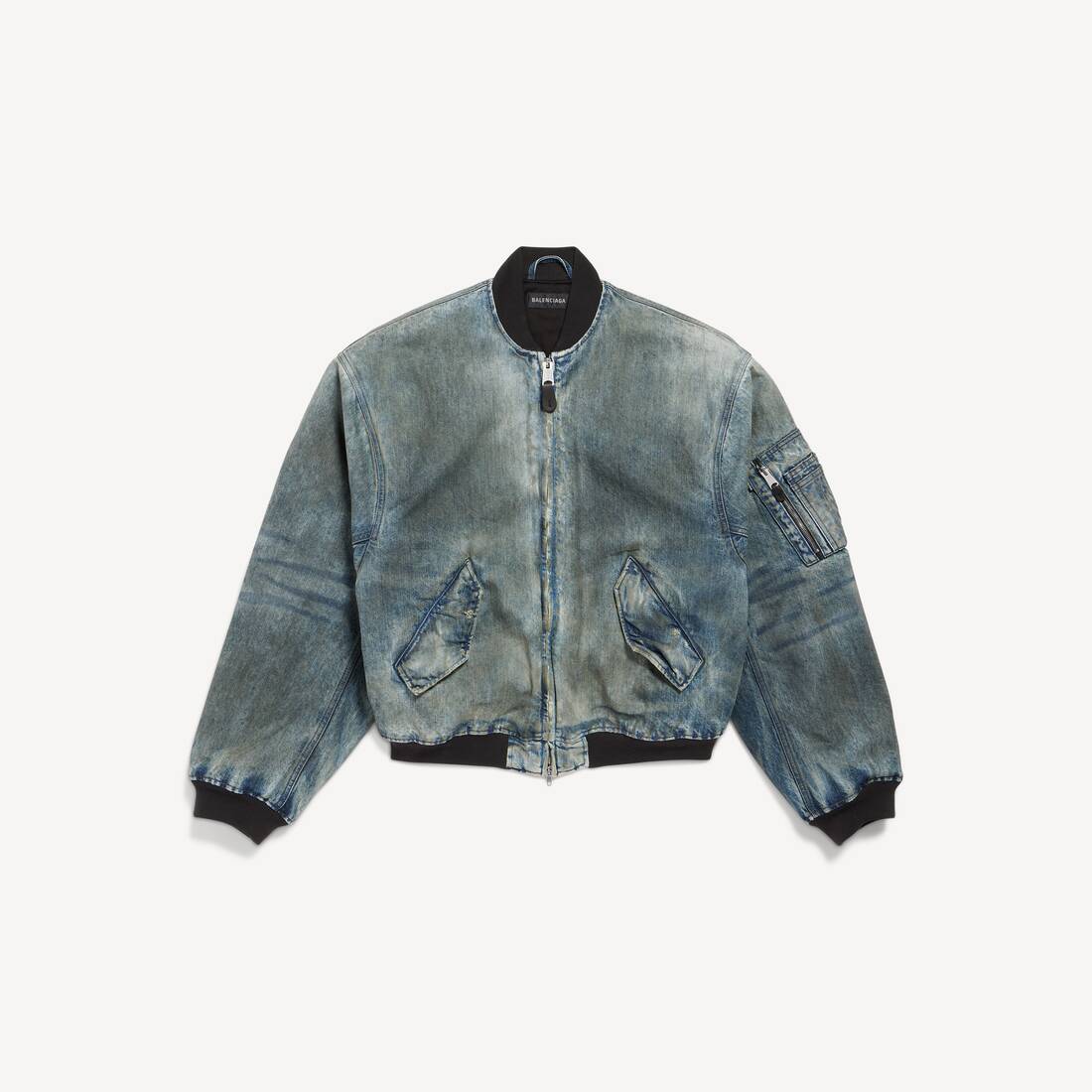 Men's Standard Bomber Jacket in Dirty Grey/light Blue