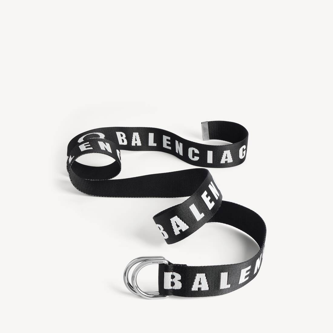 Men's D Ring Belt in Black/white