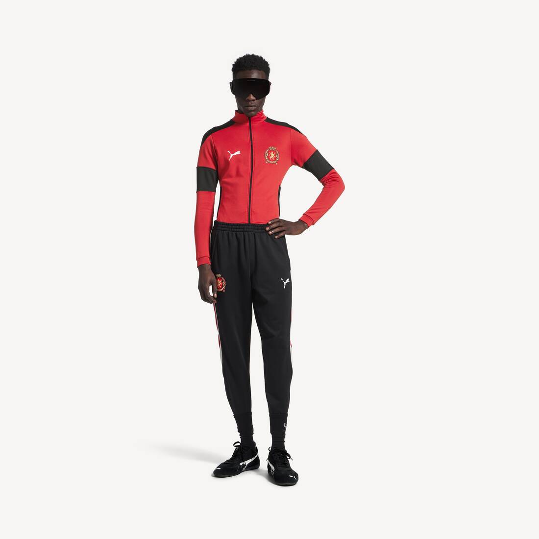 Balenciaga I Puma Fitted Tracksuit Jacket in Black/red