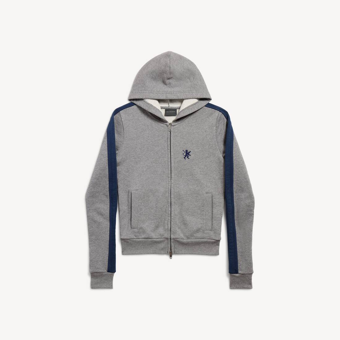 Women’s Lion Zip-up Hoodie in Dark Heather Grey/washed Navy Women's Lion Zip-up Hoodie in Dark Heather Grey/washed Navy