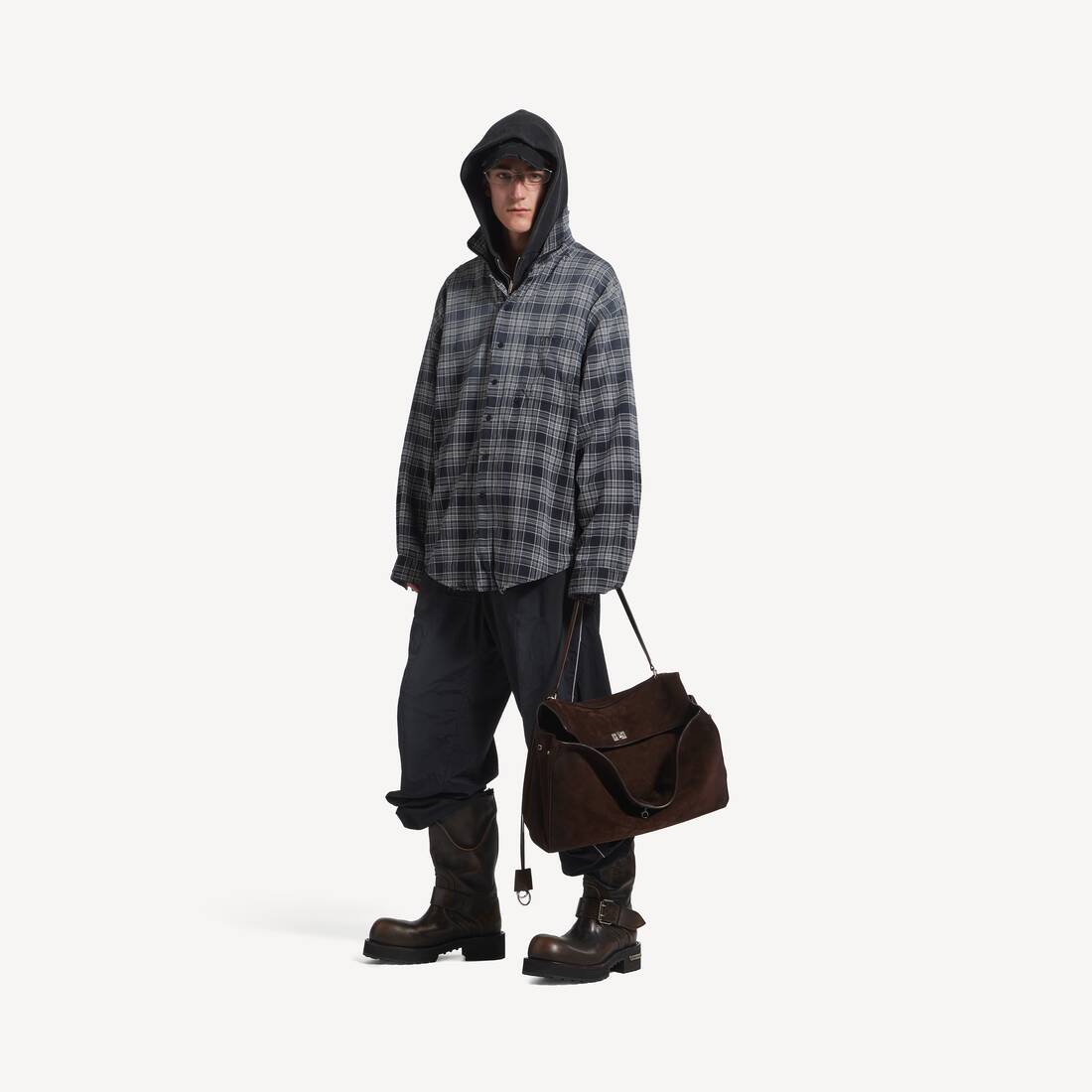 Men's Zip-up Shirt in Grey