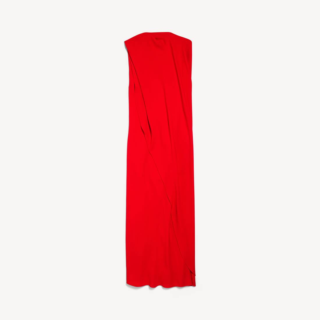 Women's Draped Dress in Sunset Red