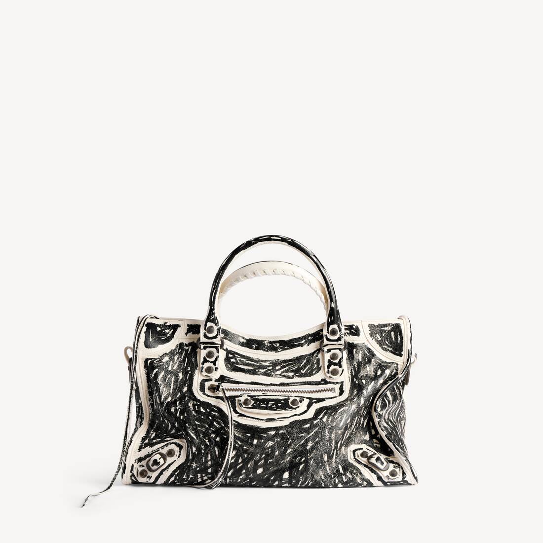 Women's Le City Bag Medium in White Snow/black
