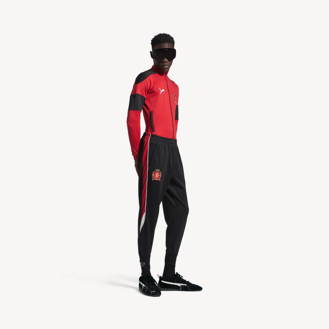 Balenciaga I Puma Fitted Tracksuit Pants in Black/red