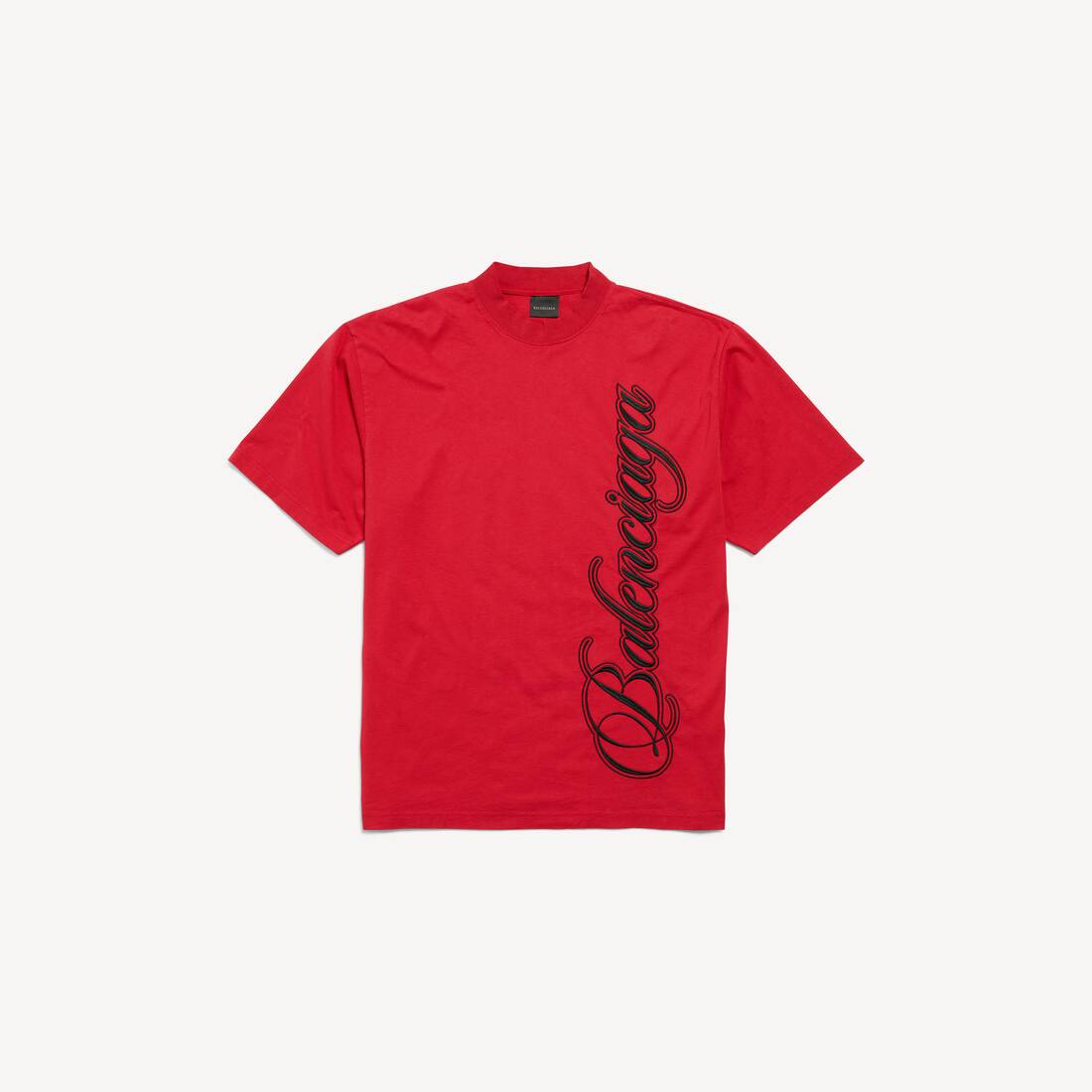 Men's Cursive T-shirt Medium Fit in Red/black