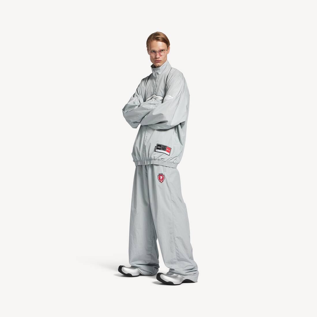 Men's 3b Football Tracksuit Pants in New Grey