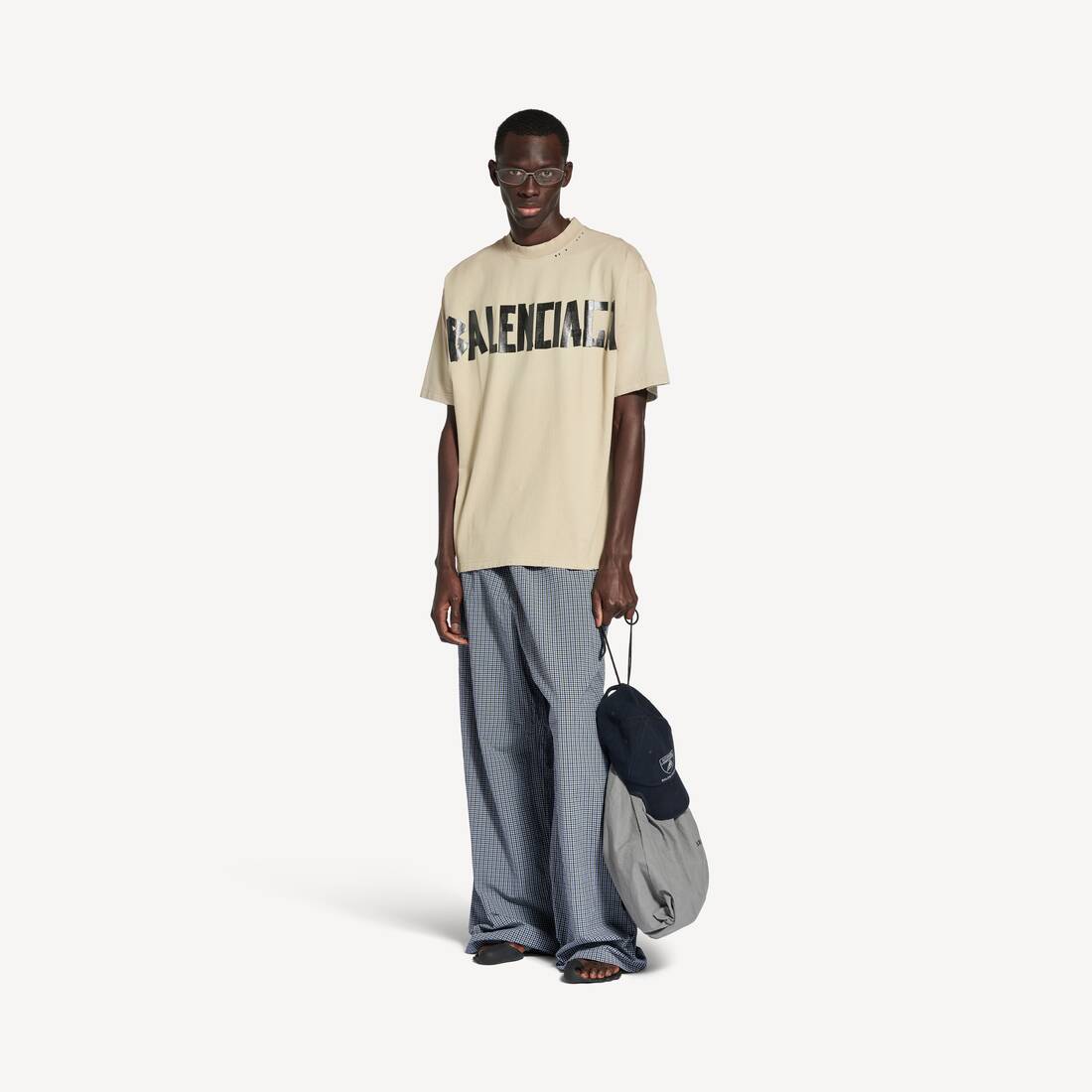 Tape Type T-shirt Medium Fit in Beige