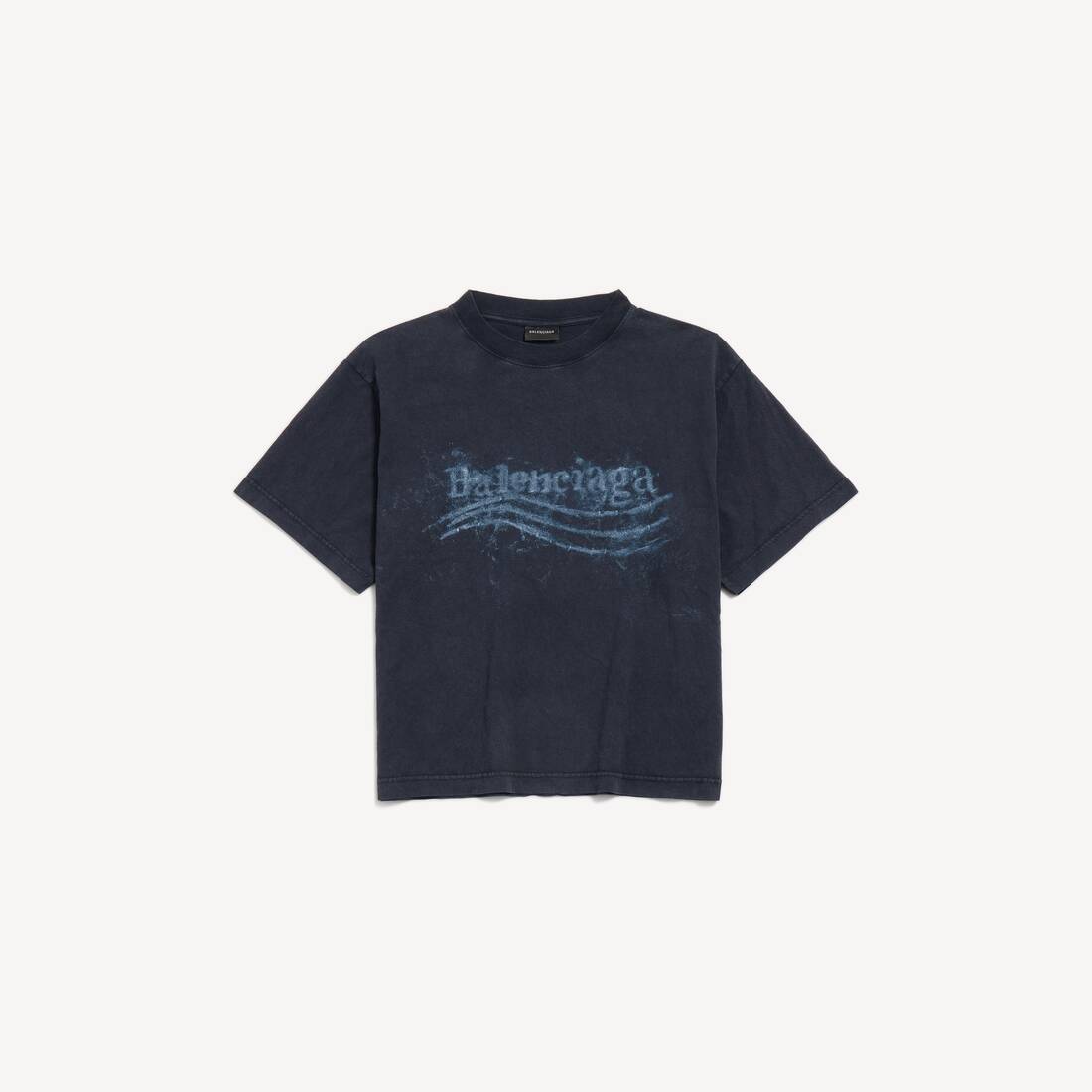 Women's Washed Crayon Political T-shirt Medium Fit in Faded Black