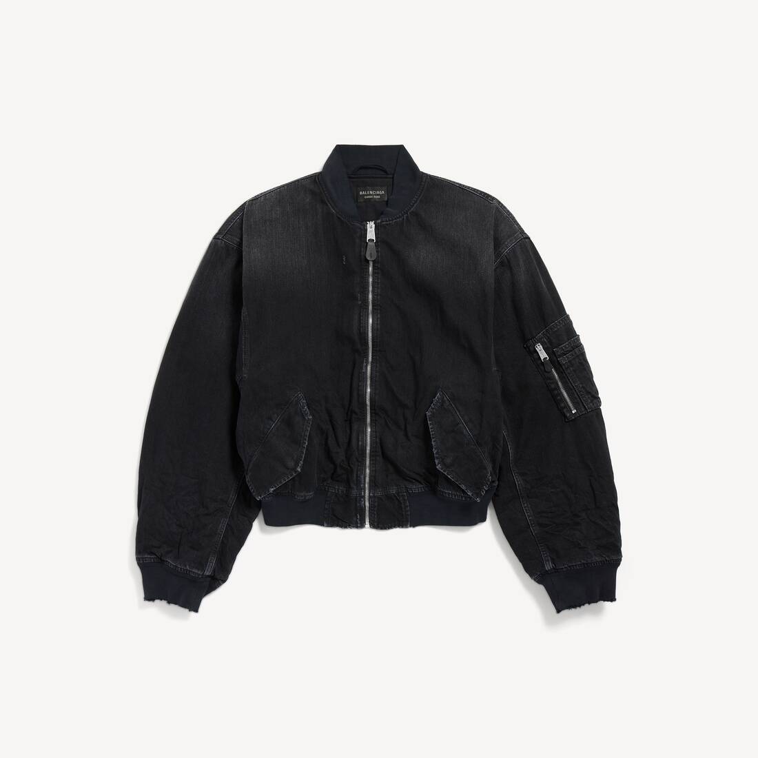 Men's Standard Denim Bomber in Black