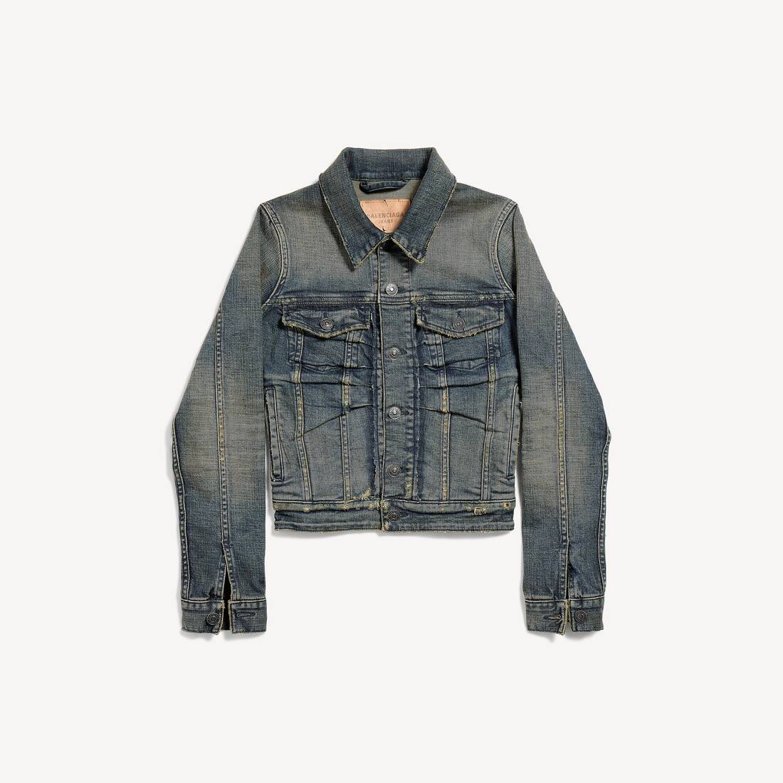 Women's Ruched Denim Jacket in Blue