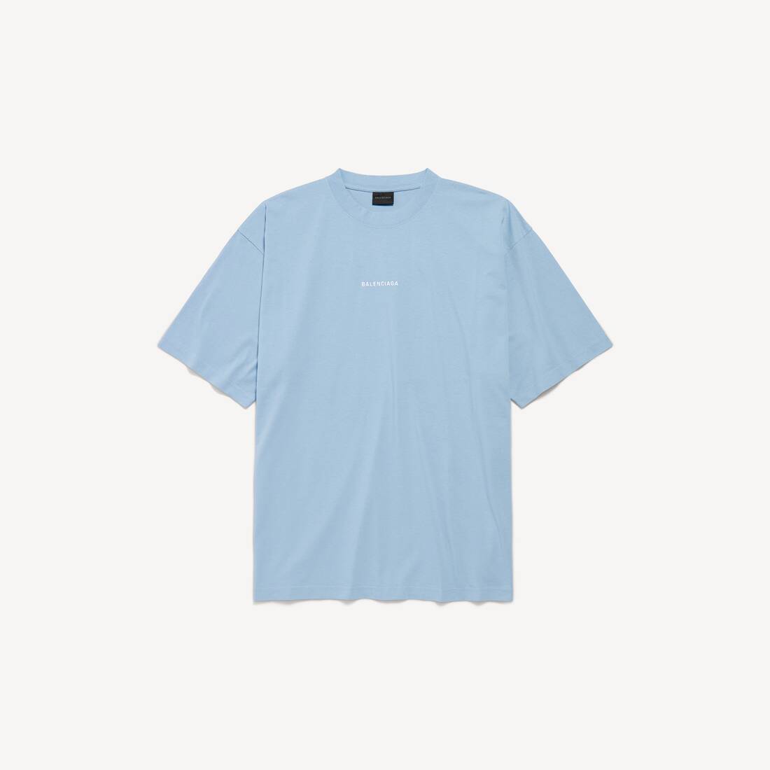 Men's Balenciaga Back T-shirt Medium Fit in Light Blue/white
