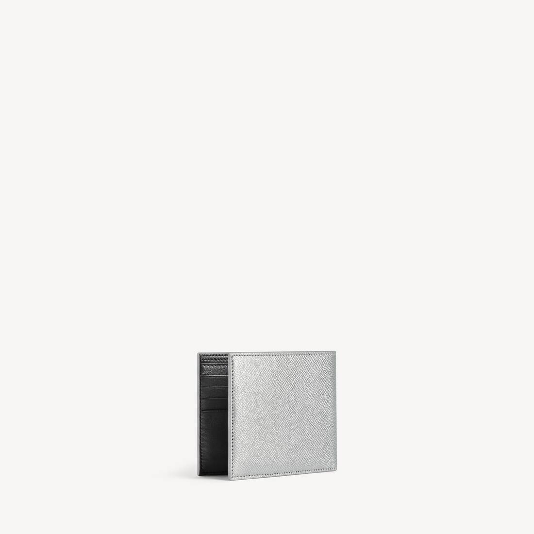 Men's Passport Square Folded Wallet in Silver